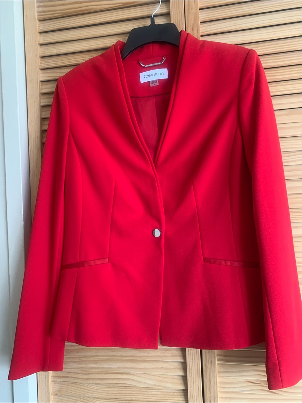 Calvin Klein Red Single-Button Women's Blazer